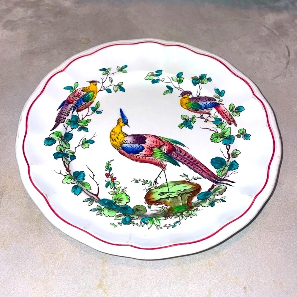 Spode Copeland Chelsea Bird Vintage Bread Plate 6 5/8” Wide Excellent Condition